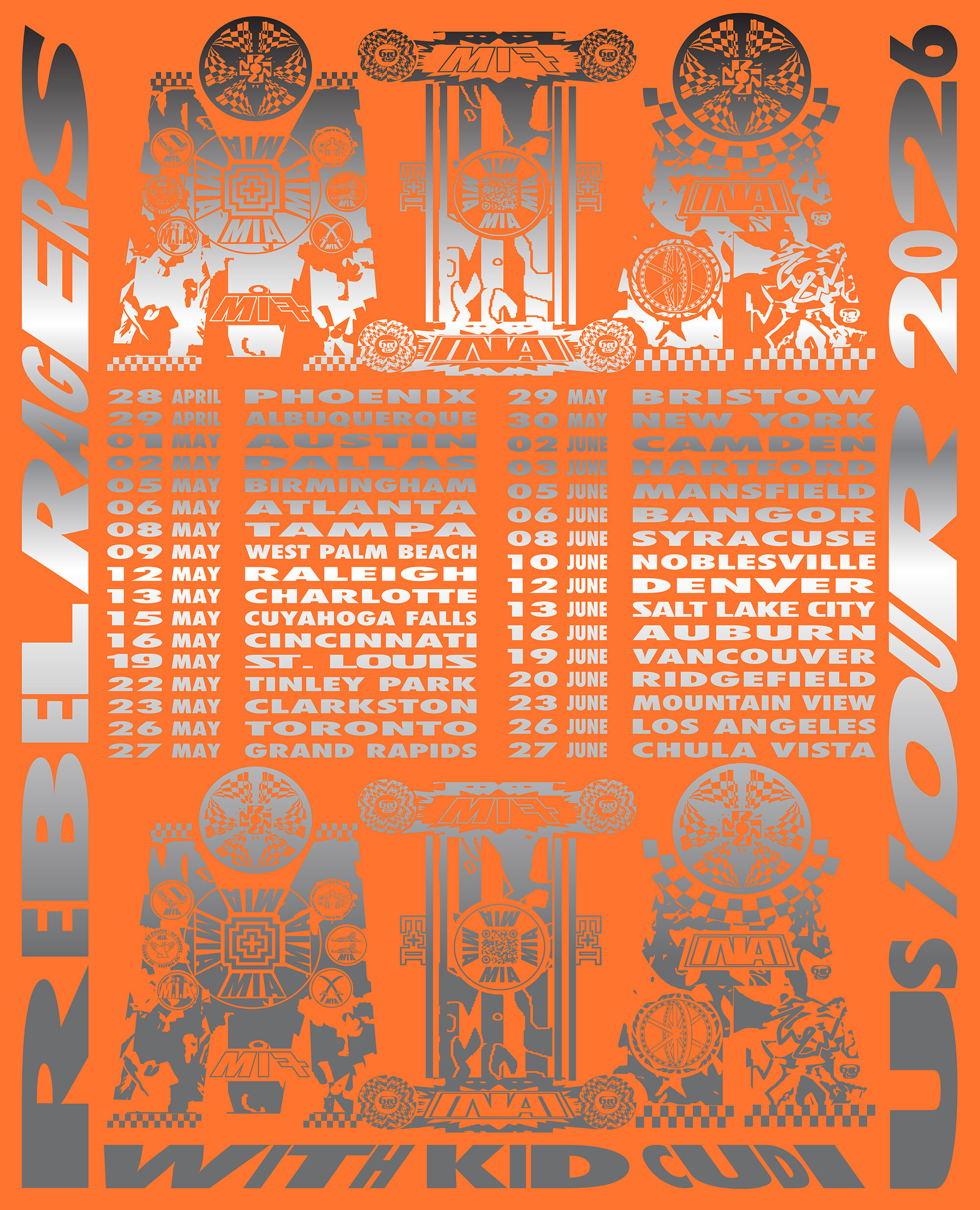 Kid Cudi Presents: The Rebel Ragers Tour 2026 – M.I.A. US tour dates